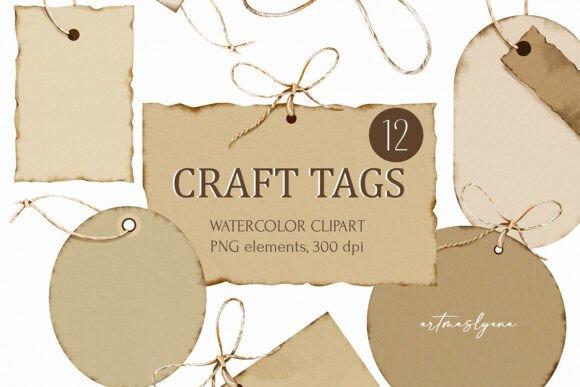 Download Watercolor Craft Tags Clipart Png - Art Collection