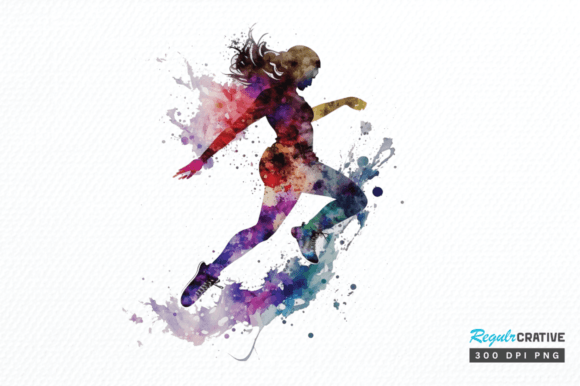 Download Watercolor Woman Figure Skating Clipart - Art Collection