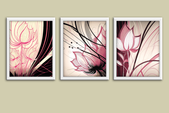 Download Pink and Black Floral 3 Wall Art Prints - Art Collection