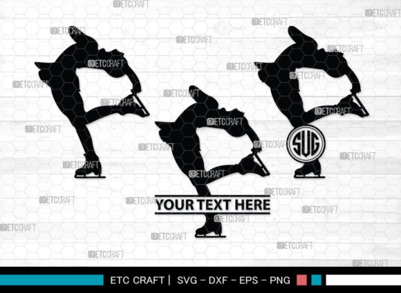 Download Woman Figure Skating SVG Monogram - Premium Bundle