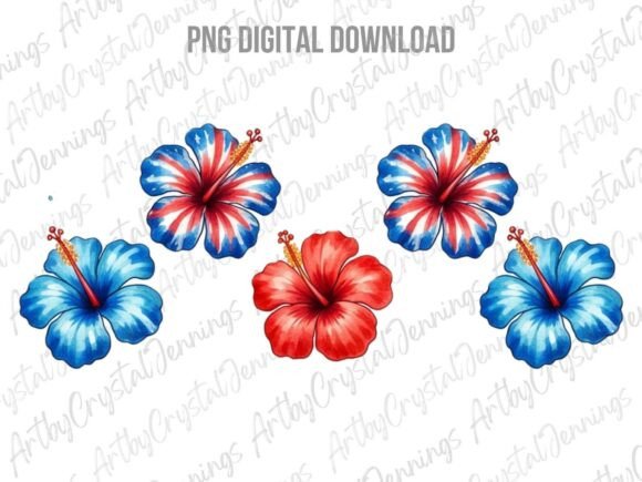 Download Patriotic Hibiscus Flower Clipart PNG - Art Collection
