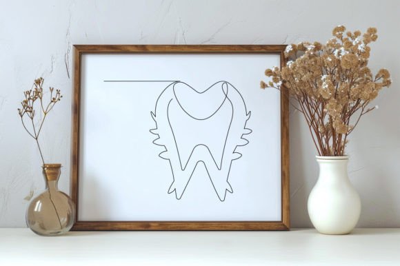 Download Continuous One Line Art Healthy Tooth - Art Collection