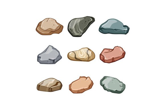Download Pebble Stone Set Cartoon Vector Illustra - Art Collection