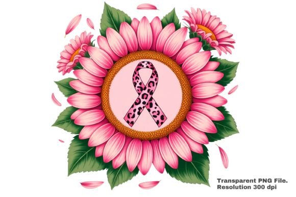 Download Pink Leopard Ribbon Flower Art PNG - Art Collection