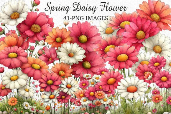 Download Spring Daisy Flower Clipart Png Bundle - Art Collection