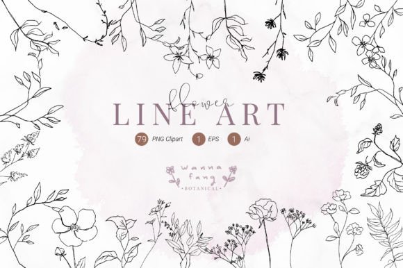 Download Line Art Botanical Flower Clipart, PNG - Art Collection