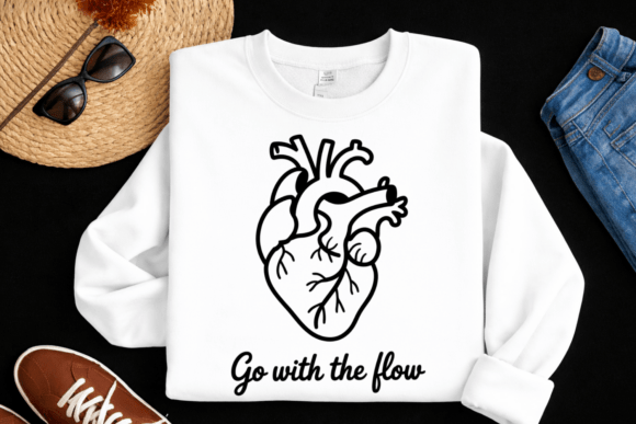 Download Go with the Flow Heart PNG Anatomy Heart - Art Collection