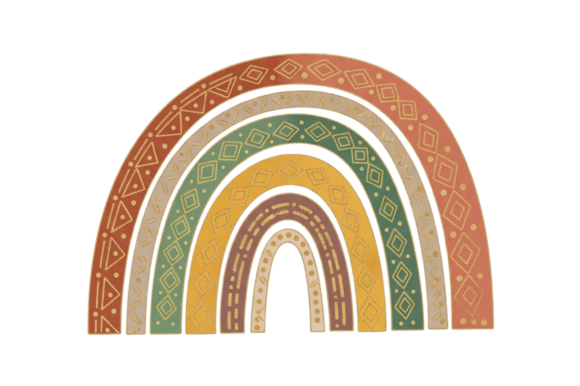 Download Boho Patterned Rainbow Earthy Colors - Art Collection