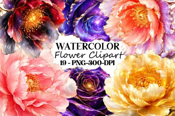 Download Watercolor Flower Clipart PNG Bundle - Art Collection