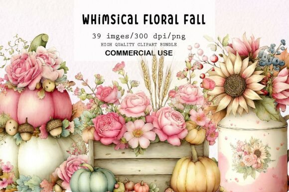 Download Whimsical Floral Fall Clipart Bundle - Art Collection