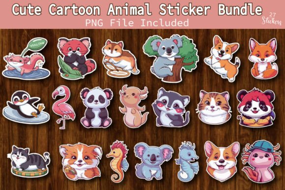 Download Cute Cartoon Animal Sticker Bundle - Art Collection