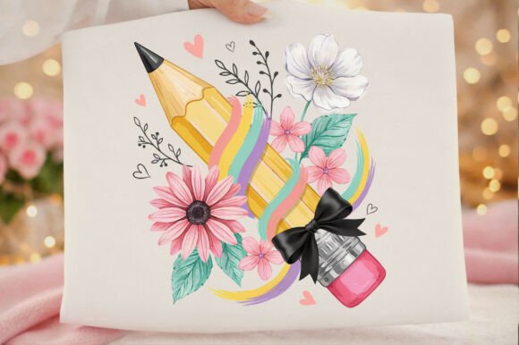 Download Cute Pencil Floral Art Teacher Watercolo - Art Collection