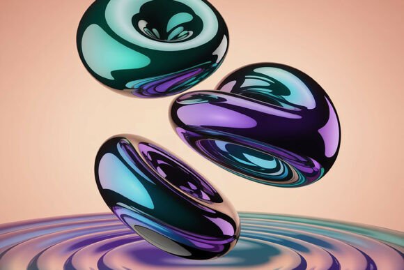 Download Modern 3D Metallic Pebble Art - Art Collection