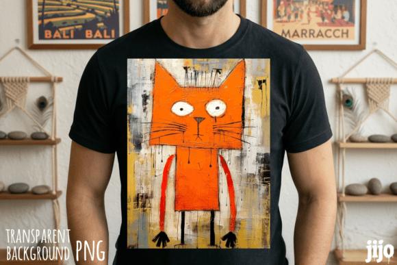 Download Cat Orange Abstract Art PNG - Art Collection