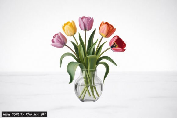 Download Tulip Flower Vase Clipart PNG Design - Art Collection