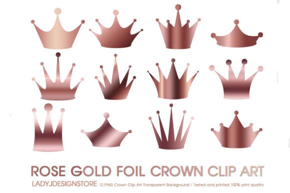 Download Rose Gold Foil Crown ClipArt - Art Collection
