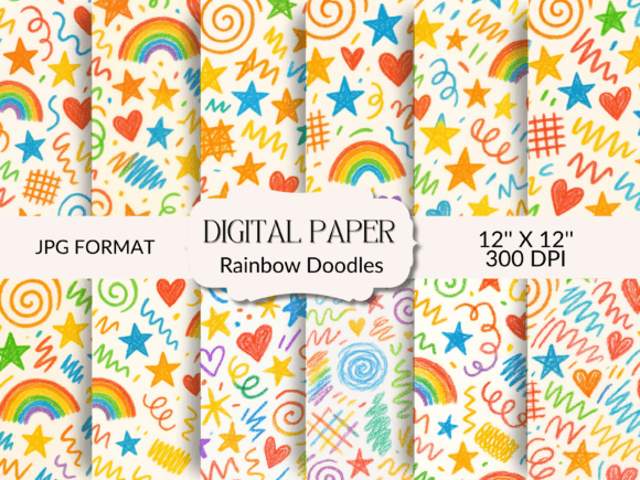 Download Rainbow Doodles Artistic Backgrounds - Art Collection