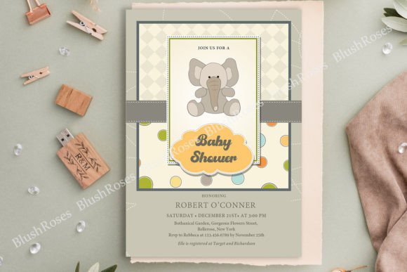 Download Elephant Baby Shower Earthy Colors Invit - Art Collection