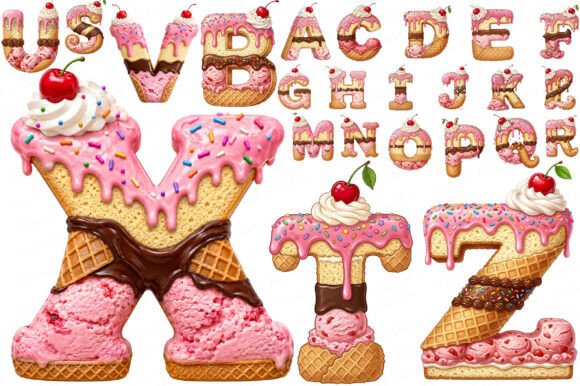 Download Ice Cream Sweets Alphabet Clipart - Art Collection