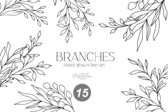 Download GREENERY LINE DRAWING, Floral Line Art - Art Collection