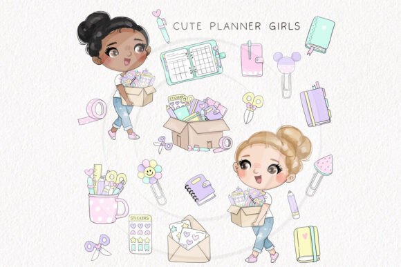 Download Planner Girls, Craft Clipart PNG Files - Art Collection