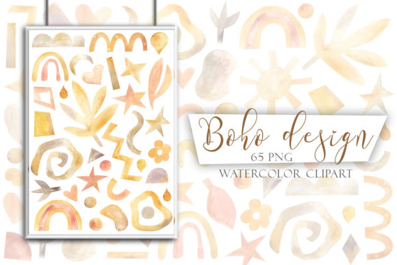 Download Watercolor Clipart for Boho Design - Art Collection