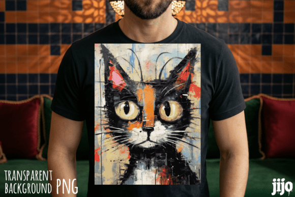 Download Cat Abstract Art Colorful PNG - Art Collection
