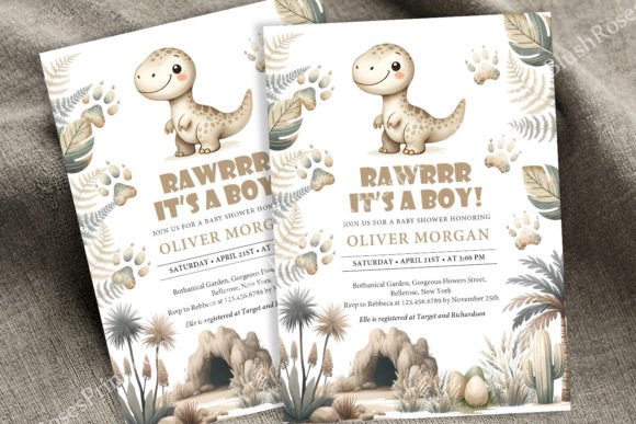 Download Earthy Colors Gender Neutral Baby Dino - Art Collection