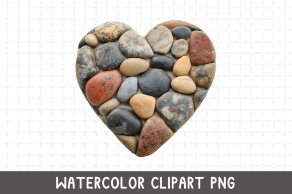 Download Pebble Shape Heart Watercolor PNG - Art Collection