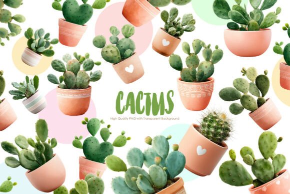 Download Cactus Clipart Bundle | PNG Plants - Art Collection